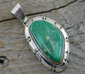  Native American Pendant Variscite and Sterling